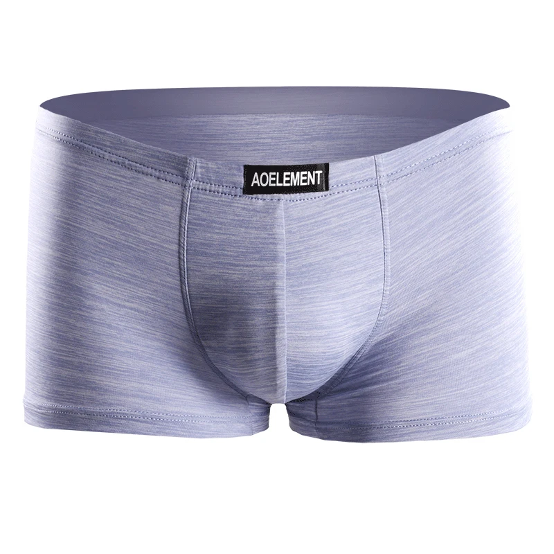 3P Herren-Unterhose, erhöhte Boxershorts, Sport-Unterhose, atmungsaktive Eisseiden-Shorts mit mittlerer Taille, breiter Rand