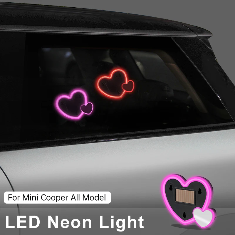 

Universal Car LED Atmosphere Light Solar Triangle Window Heart Shaped Light Emitting Heart Shaped Atmosphere Light Accessories