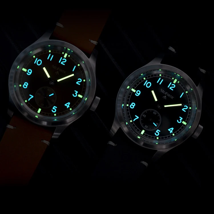 Milifort мужские часы-пилот 39 мм автоматические механические наручные часы в стиле милитари с сапфировым стеклом 100 м водонепроницаемые светящиеся ST1701 маленький секундный циферблат
