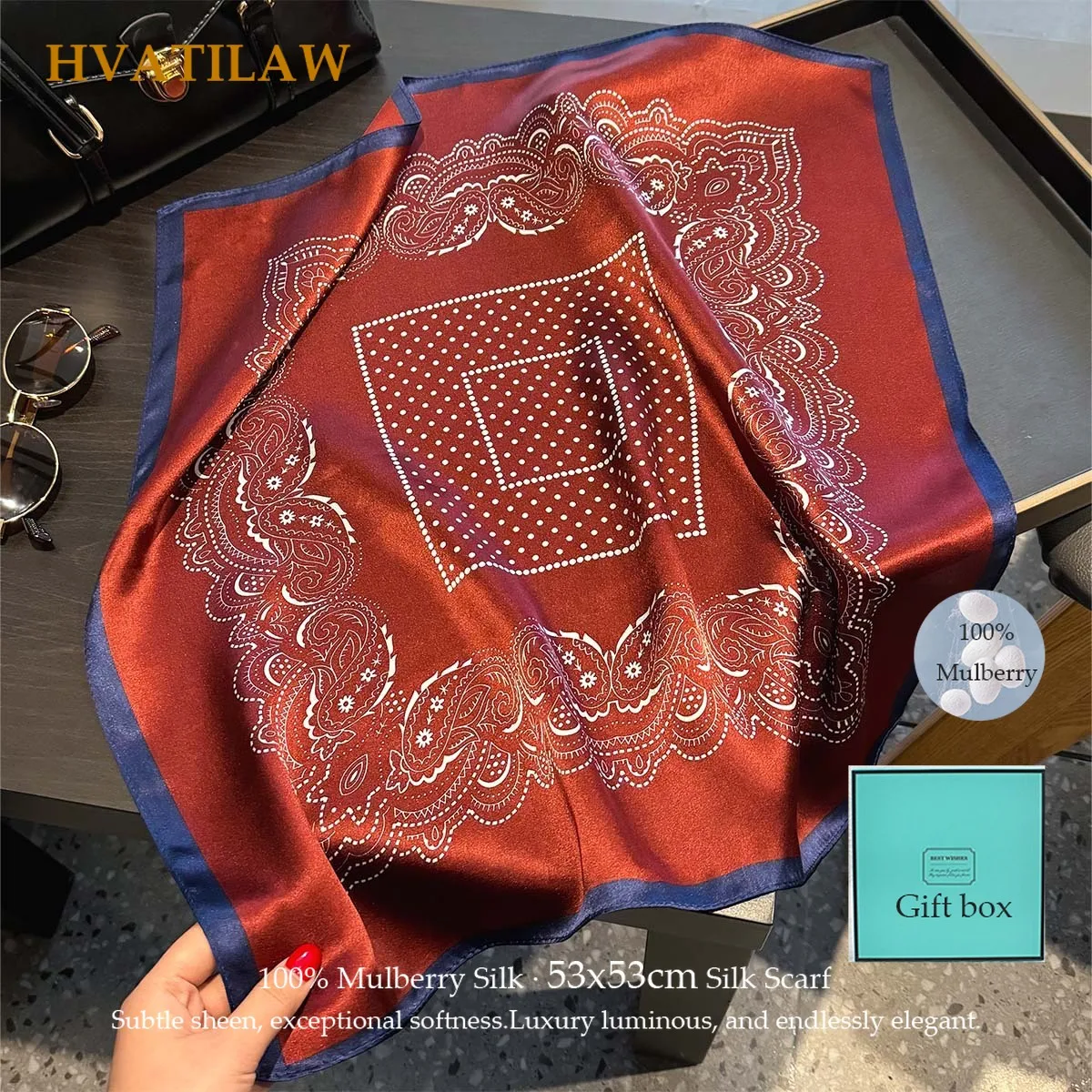New 100% Pure Silk Scarf Women Luxury Bandana Versatile Neckerchief Headkerchief Pashmina Poncho Hijab Mulberry Silk Shawl Wrap