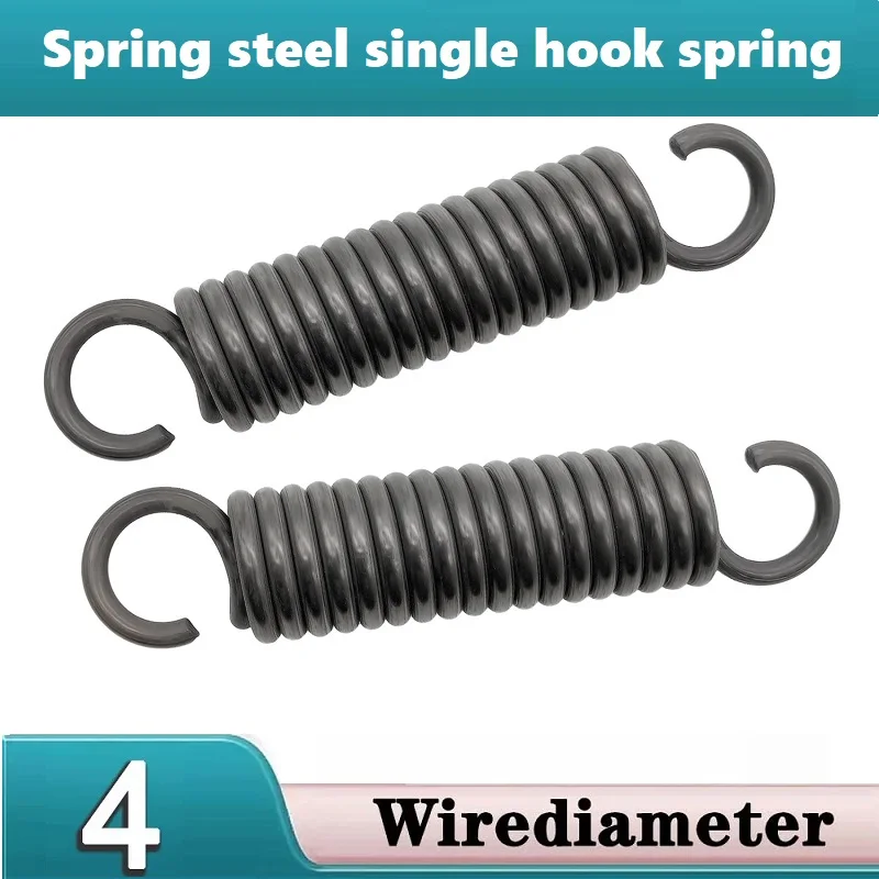 زنبرك بخطاف واحد من الفولاذ الزنبركي، زنبرك فرن، سلك ضياء 4 مم، ضياء خارجي 25 مم، طول 100/120/150/180/200/220/250/280/300 مم.