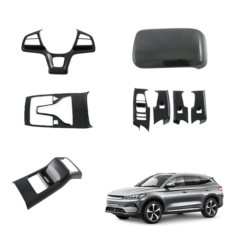 Steering Wheel Trims Central Control Shift Panel Trim Window Switch Control Panel Cover for BYD Song Plus Interior Accessories