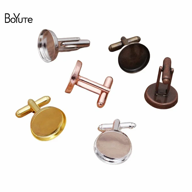 

BoYuTe (20 Pieces/Lot) Fit 16MM Cabochon Blank Cufflink Base Setting Diy Materials for Jewelry Makings