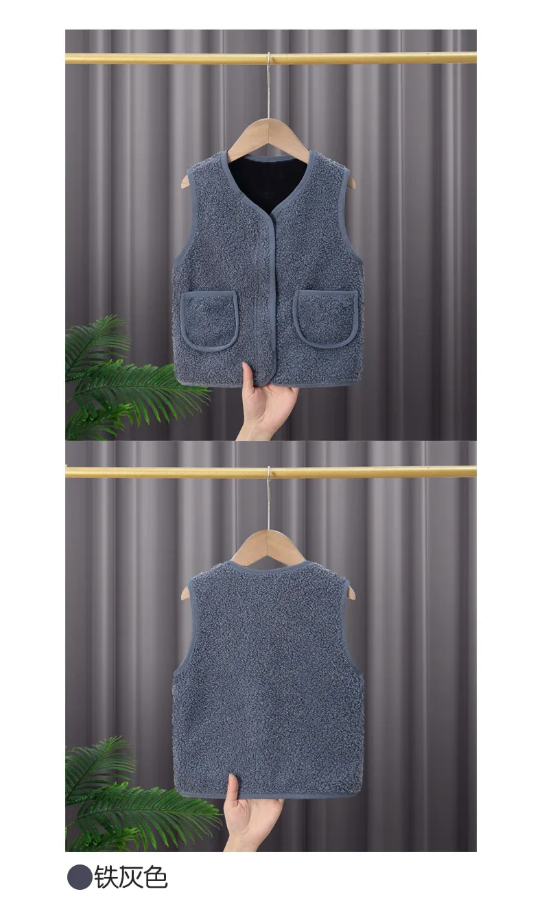 Neue Herbst-Winter-Fleece-Weste für Jungen und Mädchen, Baby-Freizeitweste, weiche, atmungsaktive Kinder-Innenweste, winddichte Alltagsjacke für Kinder – Detail 12