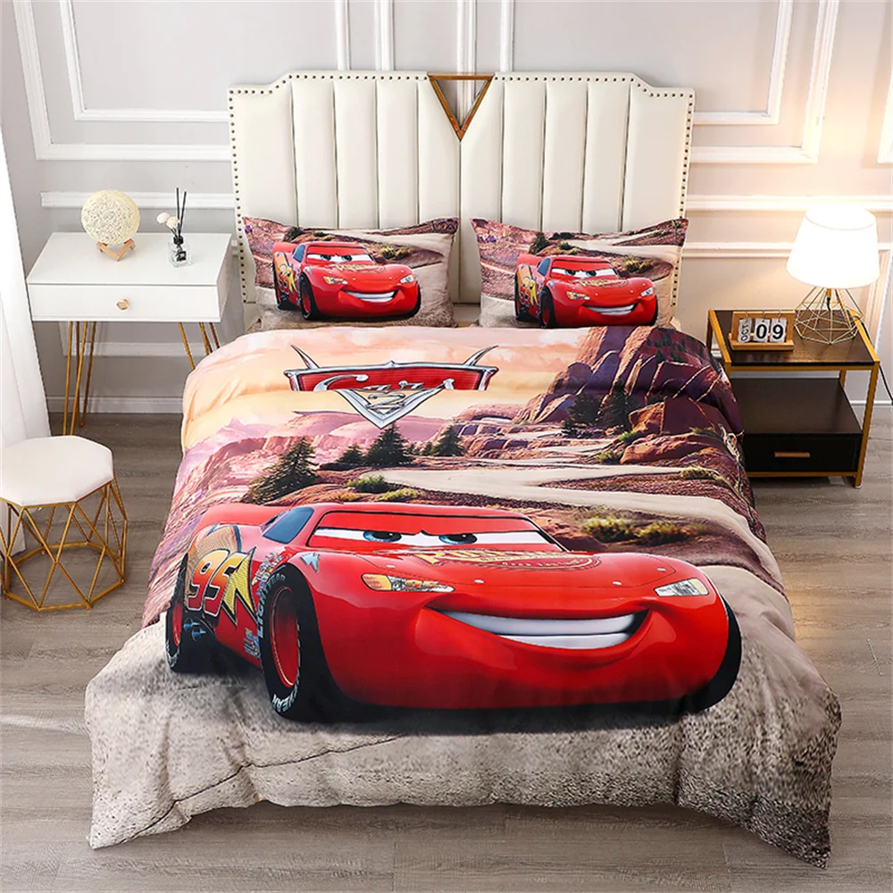 Disney conjunto de cama mcqueen carro spiderman conjuntos capa edredão único tamanho duplo para o bebê crianças meninas cama presentes aniversário