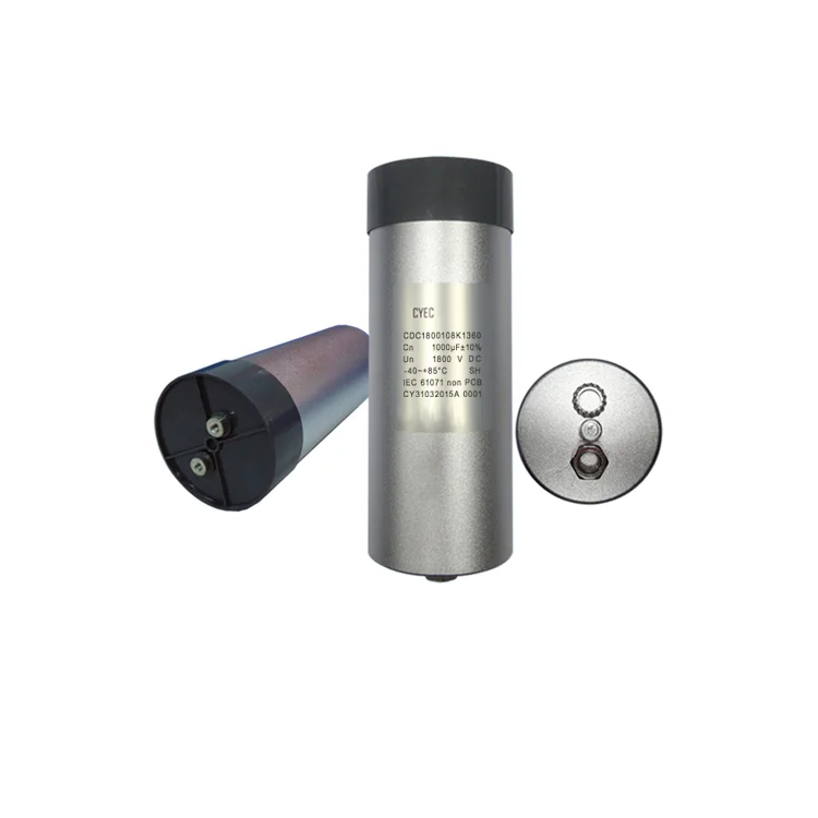 1800VDC high frequency 1000uF cylindrical aluminum shell capacitor, high current temperature range -40~ + 85