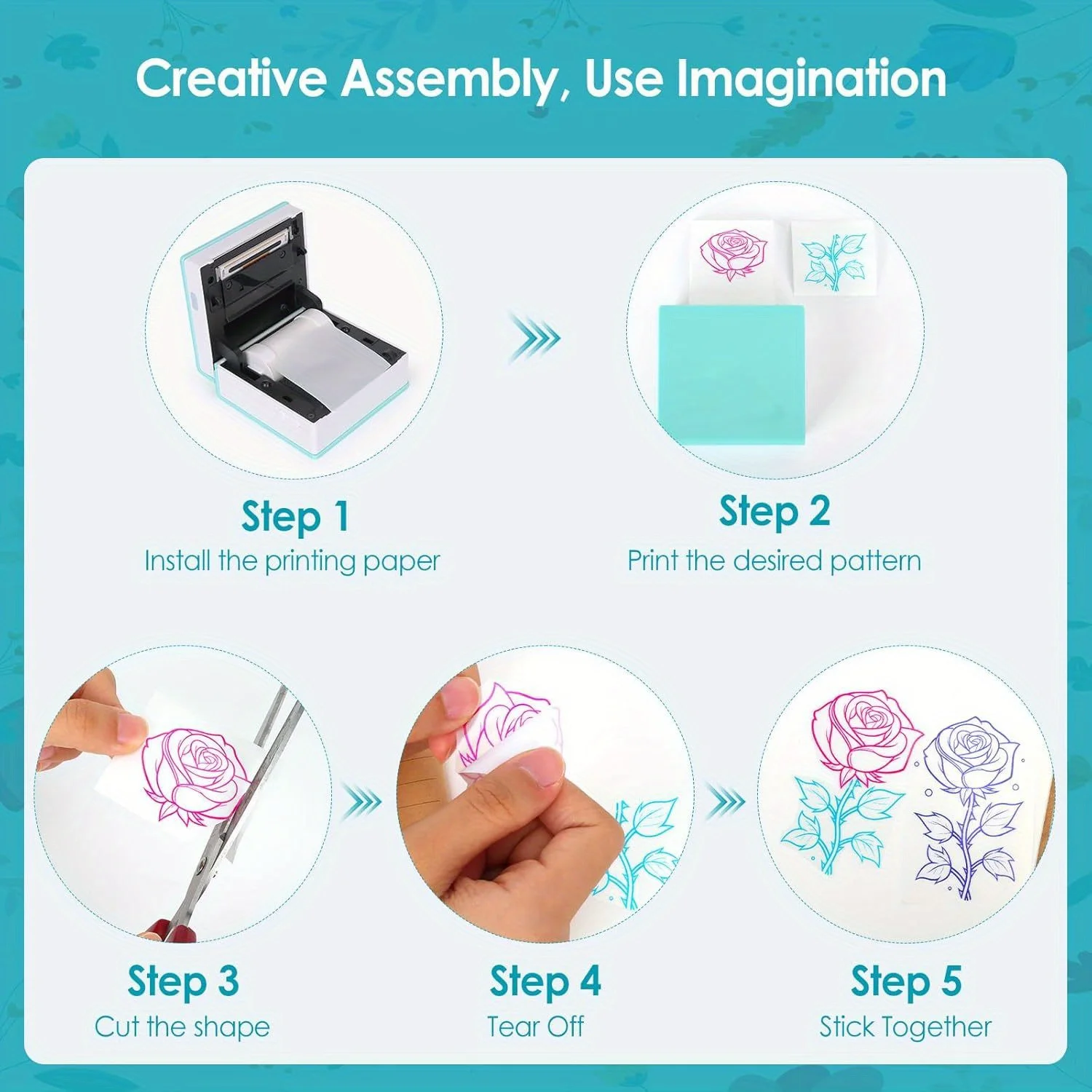 ملصقات حرارية شفافة مقاس 57 مم - أزرق/وردي/أخضر/أسود، تناسب C9/C19/C15/A8C/A35، صور/ملاحظات/مذكرة/ملصقات هدايا عيد الميلاد #6