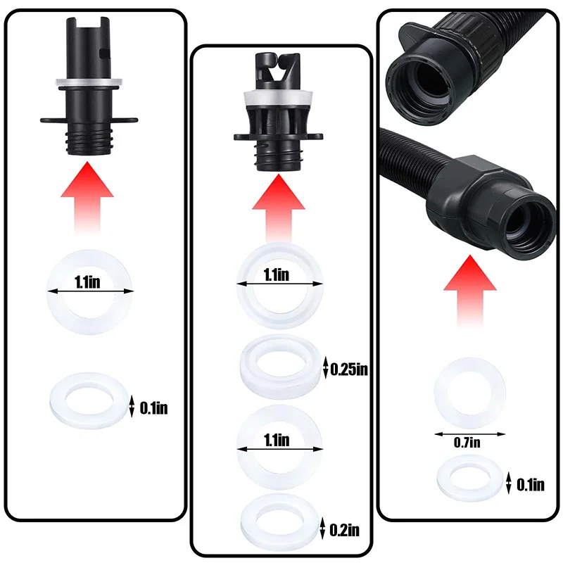 6PCS Inflatable Air Pumps Hose Nozzle Kit Electric Pump Inflatable Boat SUP Pump Adapter Valves Adapter Paddle Boat Accessories