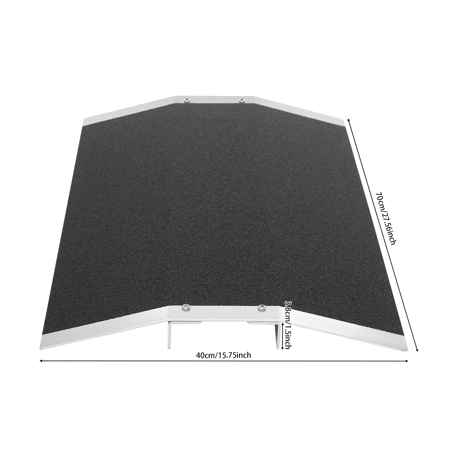 Rollstuhlrampe, Schwellenbrückenrampe aus Aluminiumlegierung für Rollstuhl, Motorrad, Fahrrad, Trolley, 300 kg Tragfähigkeit, 70 x 40 cm