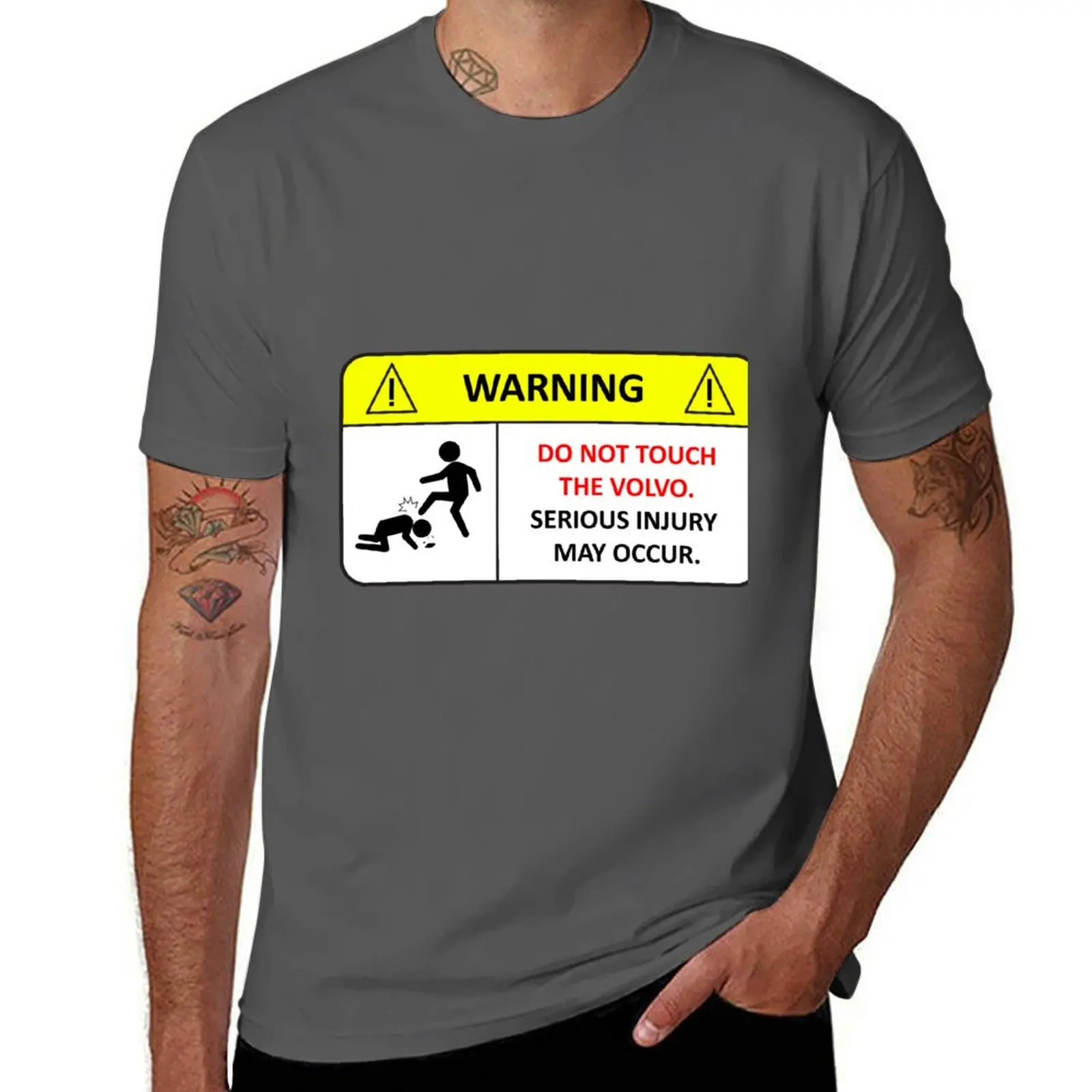 Do not touch the Volvo Warning Sticker T-Shirt plus size tops boys whites valentines boutique clothes shirts graphic tee men