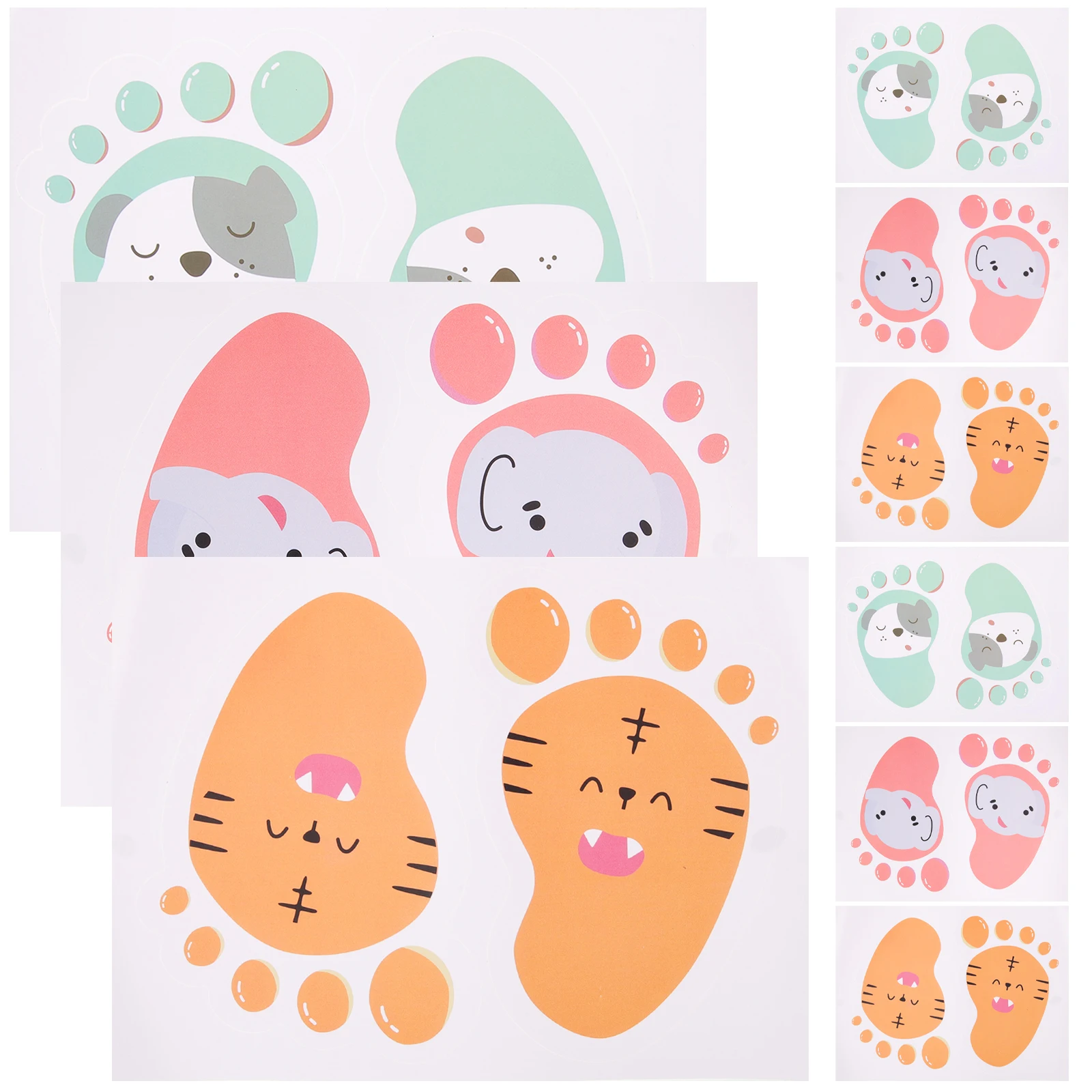 

30 Pairs Footprint Stickers Floor Decals for Kids Room Kindergarten Decor Self Adhesive Cartoon Smooth Surface