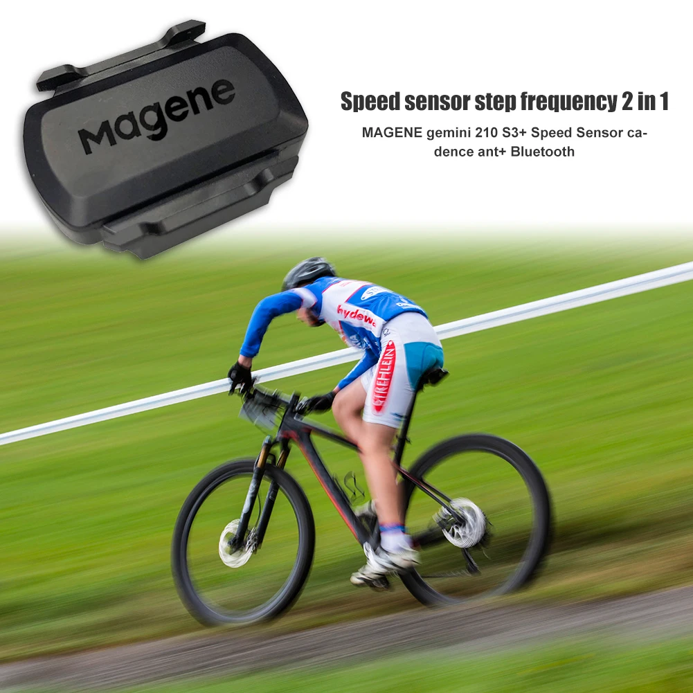 

2pcs MAGENE ANT+ Bluetooth Speed Cadence Sensor for Garmin Bryton Bike Computer