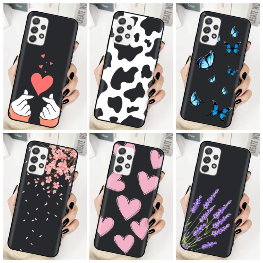 For Samsung A52 Case A525F A526B Flowers Soft Back Cover For Samsung Galaxy A52 A42 A72 4G 5G Phone Cases Silicone Funda Bags