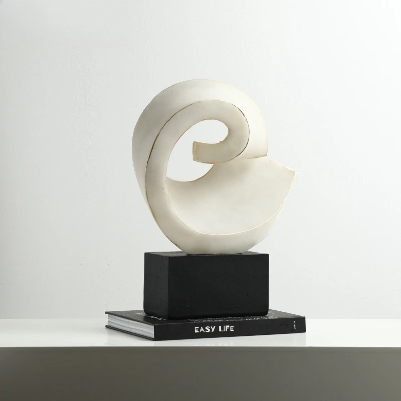 Modern Minimalist Abstract Art Curled Resin Sculpture, Exhibition Hall Hotel Lobby Tabletop High-end Creative Crafts
