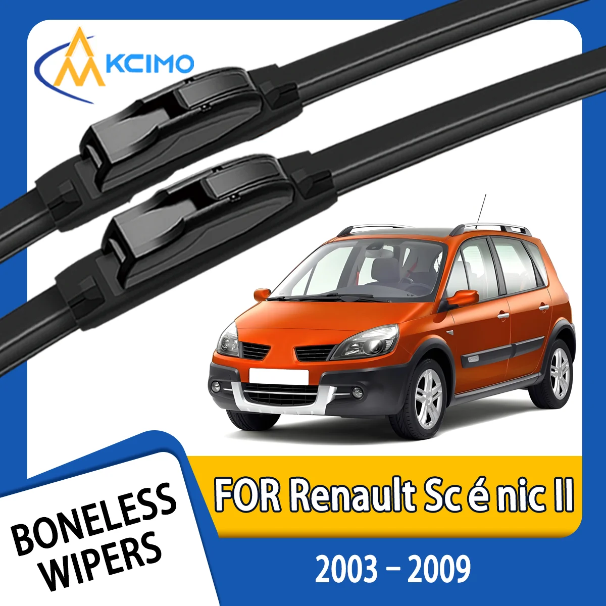

KCIMO, 2 шт., новая щетка переднего стеклоочистителя для Renault Scénic II 2003-2009, аксессуары для переднего стекла, автоматические щетки дворников 2009