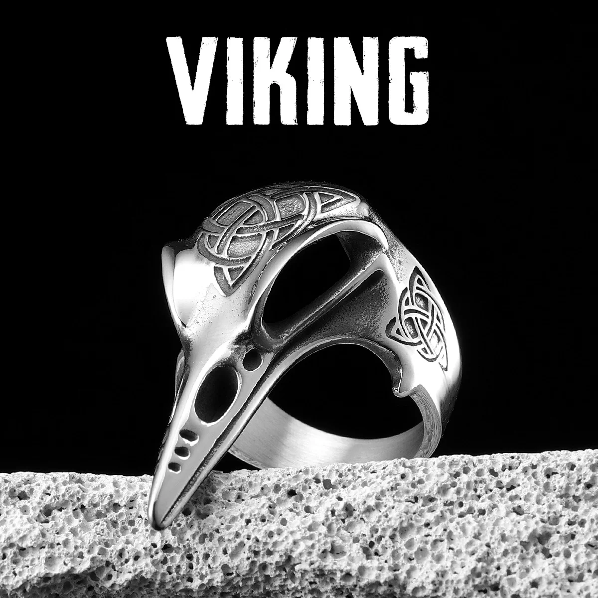 Nordic Viking Crow Men Rings Stainless Steel Retro Punk Women Jewelry Stylish New In Fashion Accessories Gift Wholesale