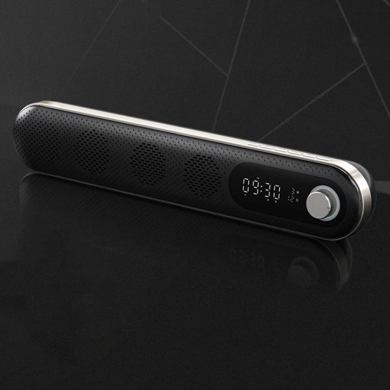 

Mini Bar Speaker Clock Alarm Clock Dual Speakers Bluetooth Speakers Fashion Creative Bass Sound Blaster