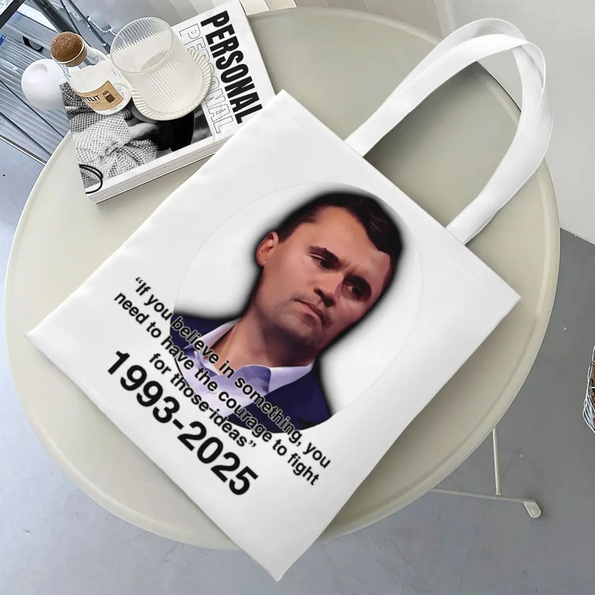 

Charlie Kirk Сумка-шоппер Сумка на плечо Женская студенческая сумка-тоут из полиэстера Сумки с принтом Y2k
