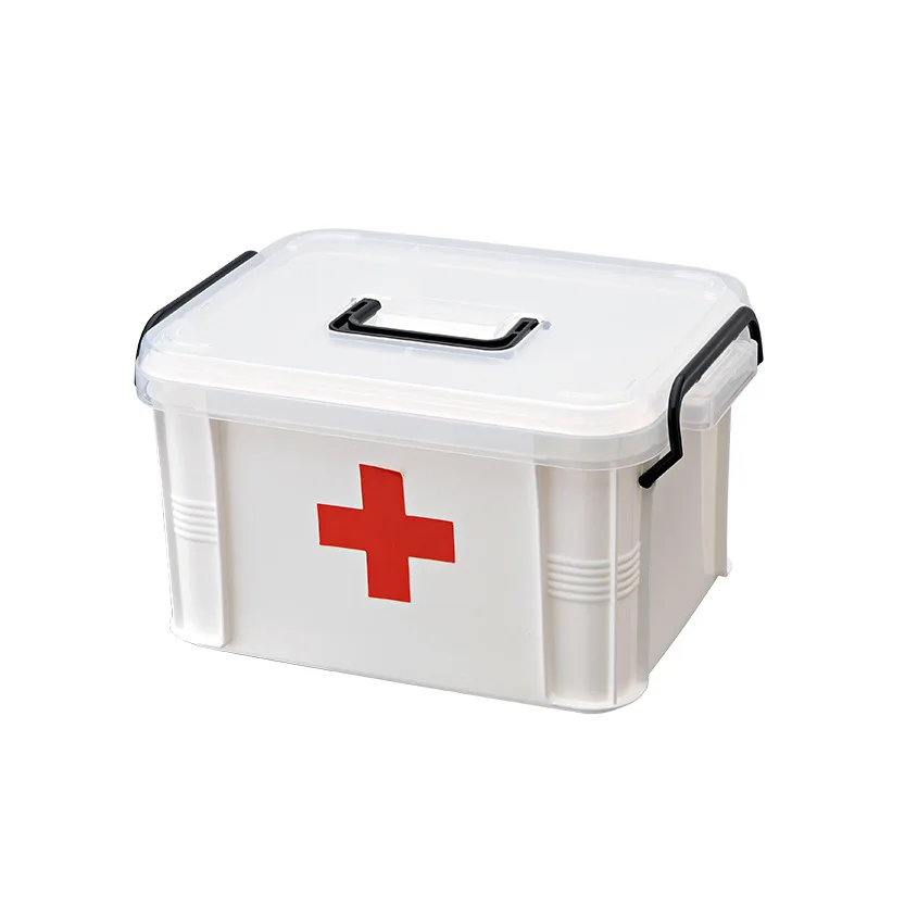 VITCOCO Household Portable Medicine Box with Handle Moisture-proof Compartment Medicine Storage Box Simple Double-layer