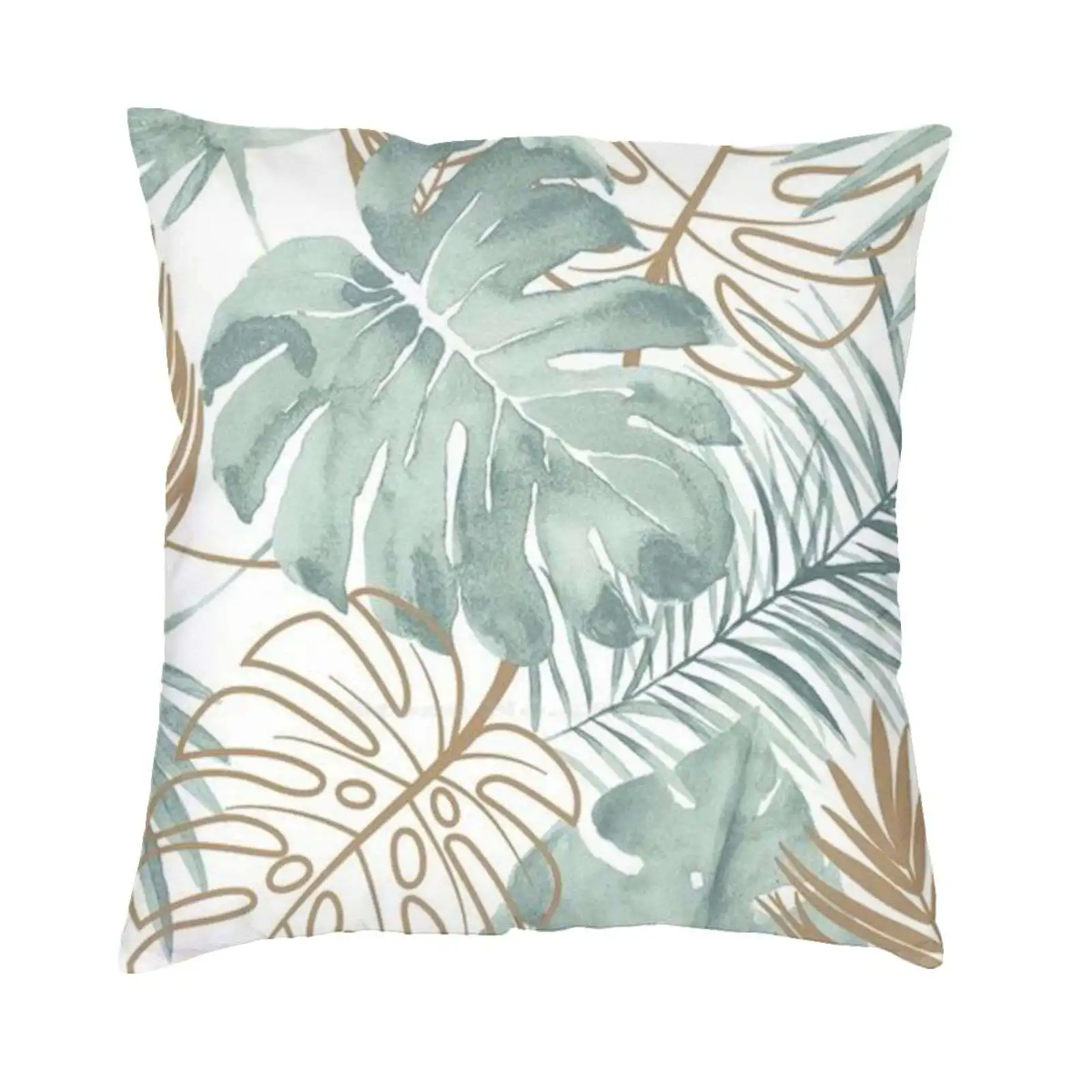 

Футболка с листьями монстеры, хлопковая футболка с акварельными листьями, зеленые тропические летние монстеры, растения, деревья, золотисто-белые, эстетика