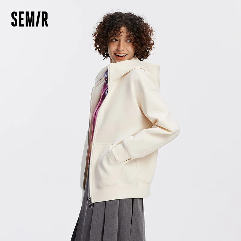 Semir Women Jacket Solid Hooded Loose Soft Casual Style Everyday Lightweight Autumn Outerwear Clean Easy Layer 2026