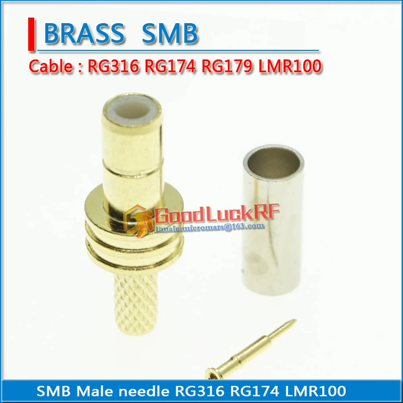 Smb Male Connector Socket Plug Crimp Voor RG174 RG316 LMR100 Kabel Messing Rechte Coax Rf Adapters