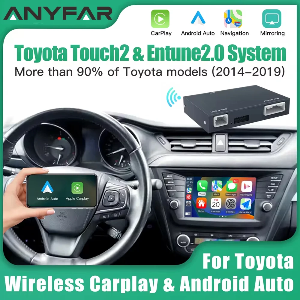 ANYFAR Wireless Carplay Android Auto For TOYOTA RAV4 CHR Camry Corolla Tacoma Tundra Highlander Prius 4Runner Yaris Module