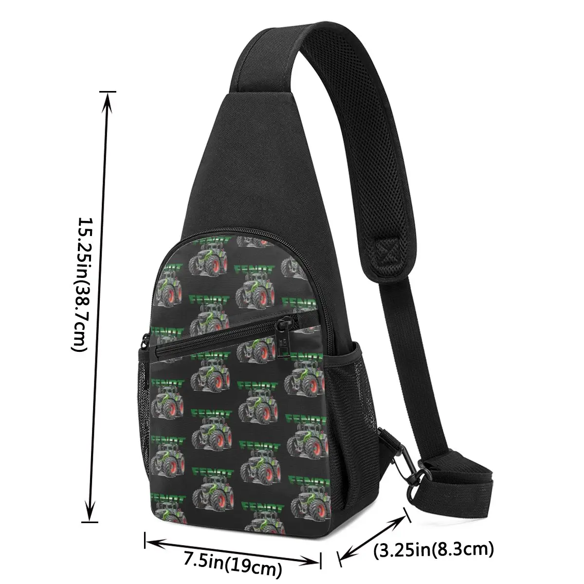 Fendt German Tractors Chest Bag Men Sling Crossbody Backpack Chest Bag Travel Hiking Daypack Shoulder Bag