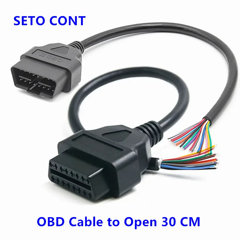SETOCONT J1962 OBD Cable Full Pin Connected OBD2 Extension Cable 16 Pin 30cm Female or Male to Open for Auto Diagnostic Device