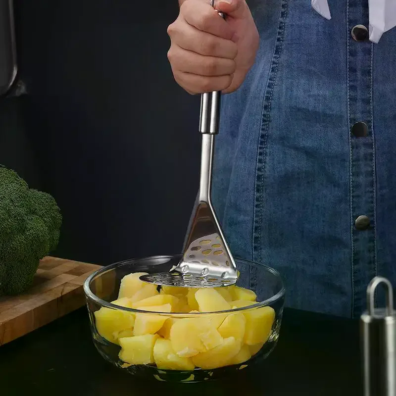 Potato Crusher Pusher Fruit Tools Ground Beef Masher Stainless Steel Avocado Press Creative Mud Press Mashed Potato Ricer Press