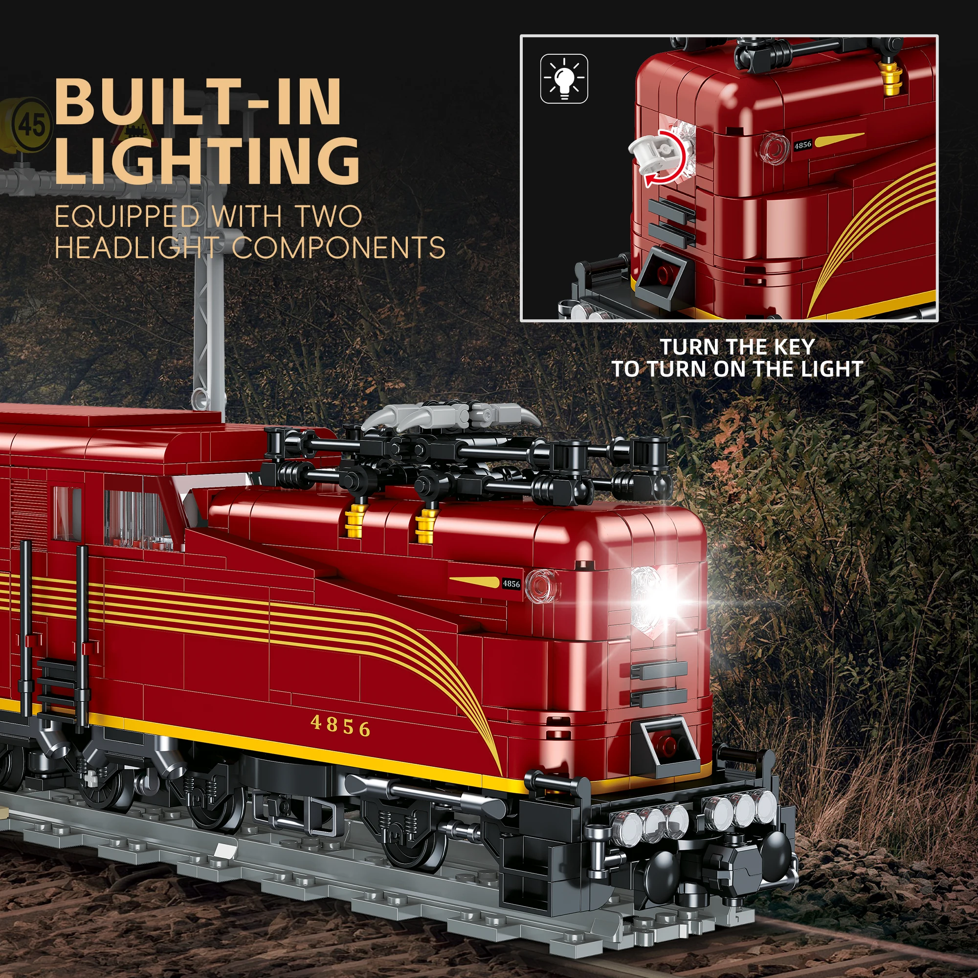 PRR GG1 Class 4856 Electric Locomotive Building Blocks Pennsylvania Railroad Train Toy Assemble Model Collectible Gift For Adult