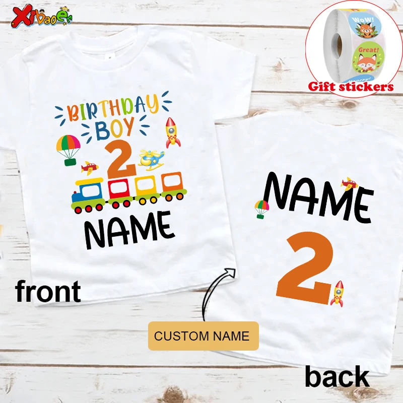 Holy Cow I'm One Birthday T Shirt Boys Girls First Birthday Shirt 2st  Summer Small Train T Shirt Give Away Children's Stickers