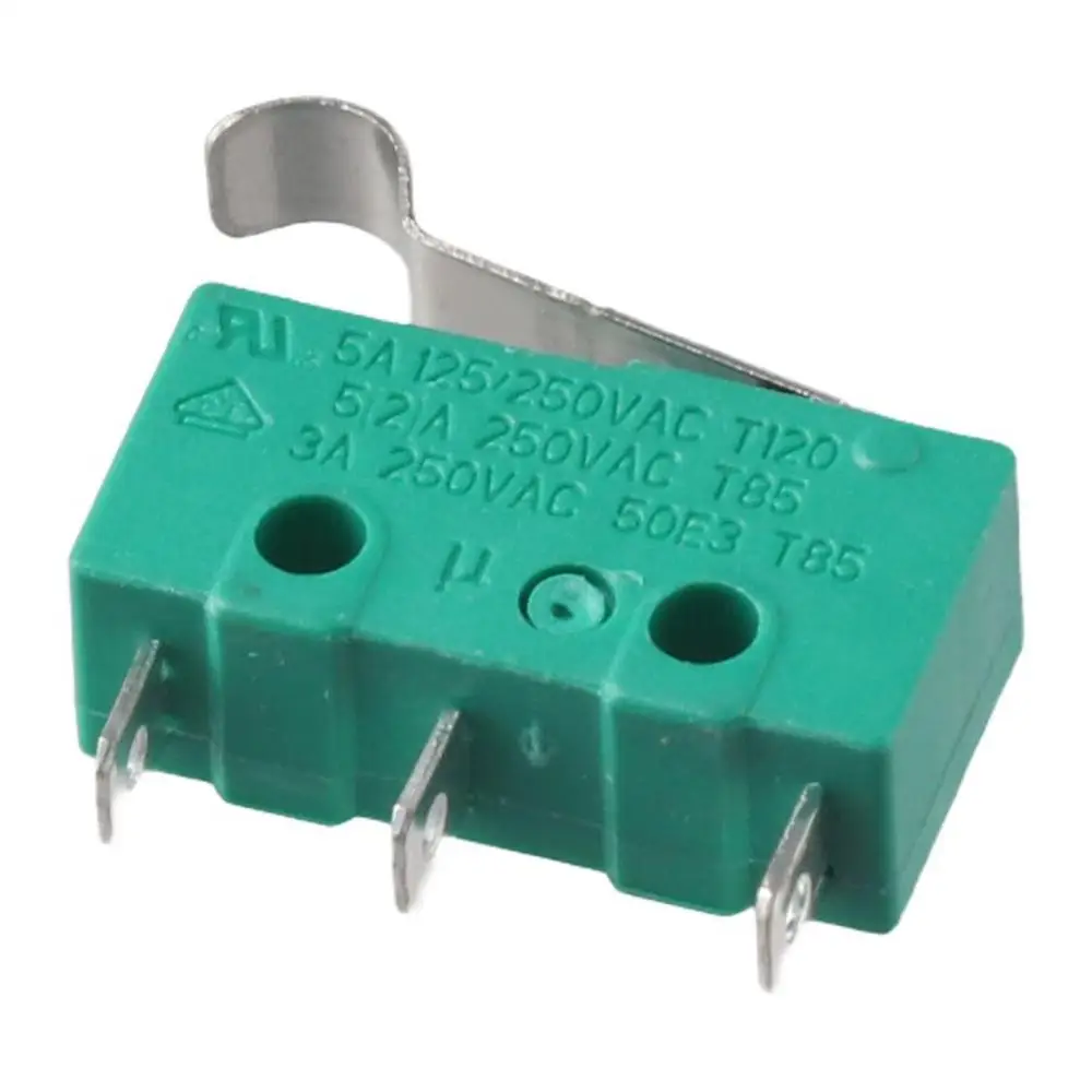 5PCS Durable KW4-3Z-3 Micro Switch 5A 3 Terminal Hinge Lever Switch AC 125V Green Limit Switch for Mill CNC