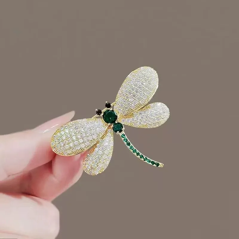 Exquisite Dragonfly Brooch Female Niche Temperament Corsage Suit Fixed Pin Clothing Accessories Collar Casual Party Jewelry