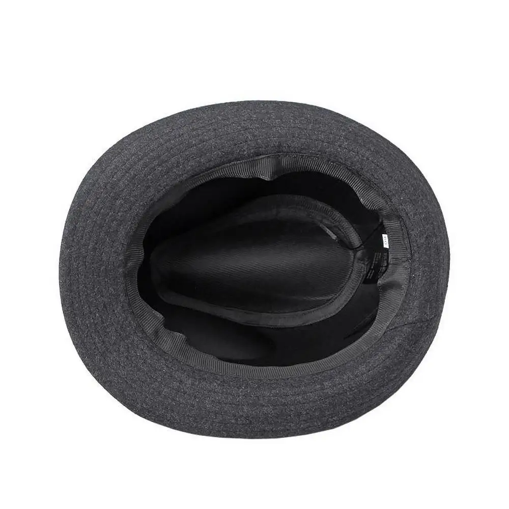 Autumn And Winter Men Gentleman Fedoras Solid Color Top Hat Woolen 56-60cm Small Brim British Style Casual LM0121