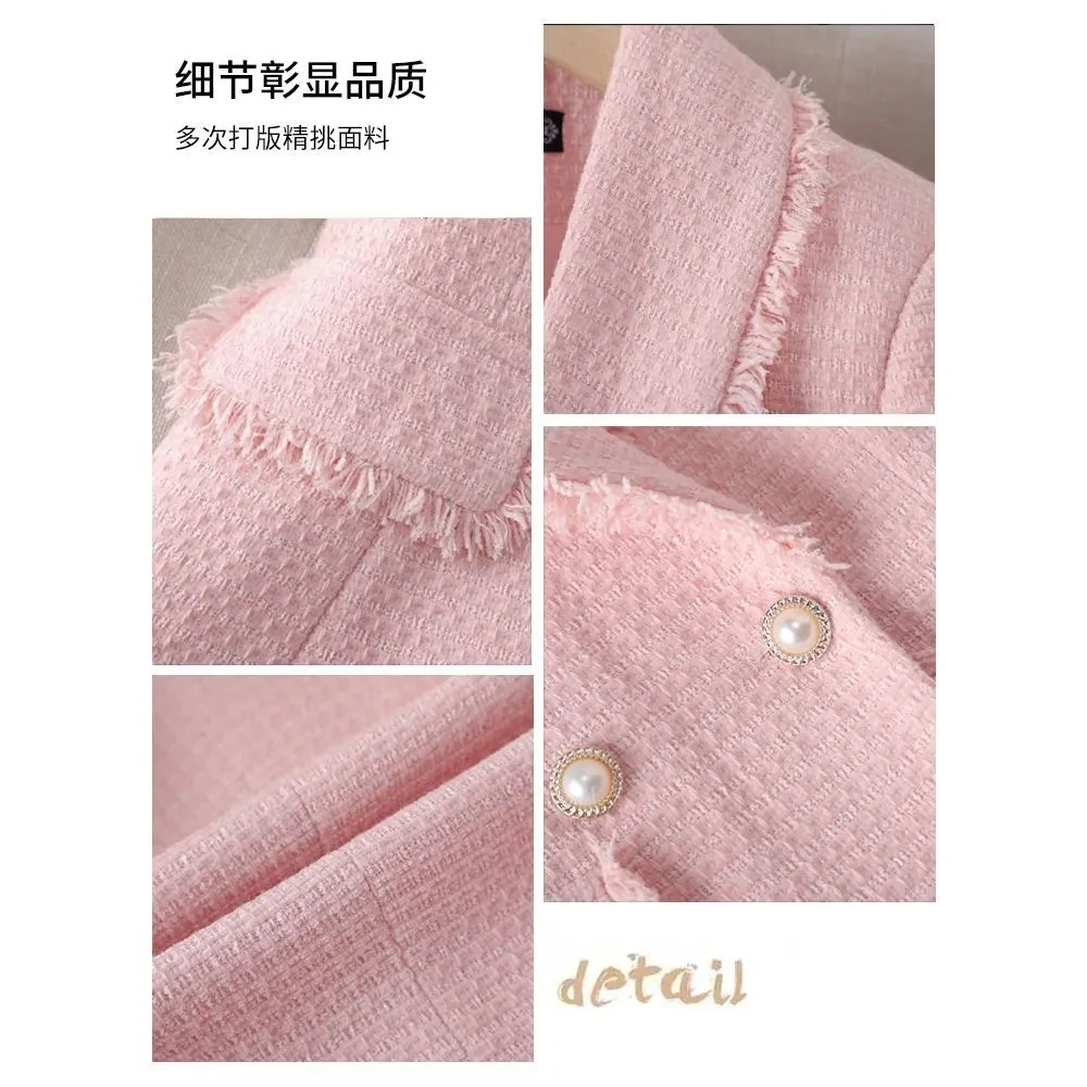 Weißer Xiaoxiangfeng-Blazer für Damen, 2025, neuer High-End-Tweed-Anzug mit Top-Temperament