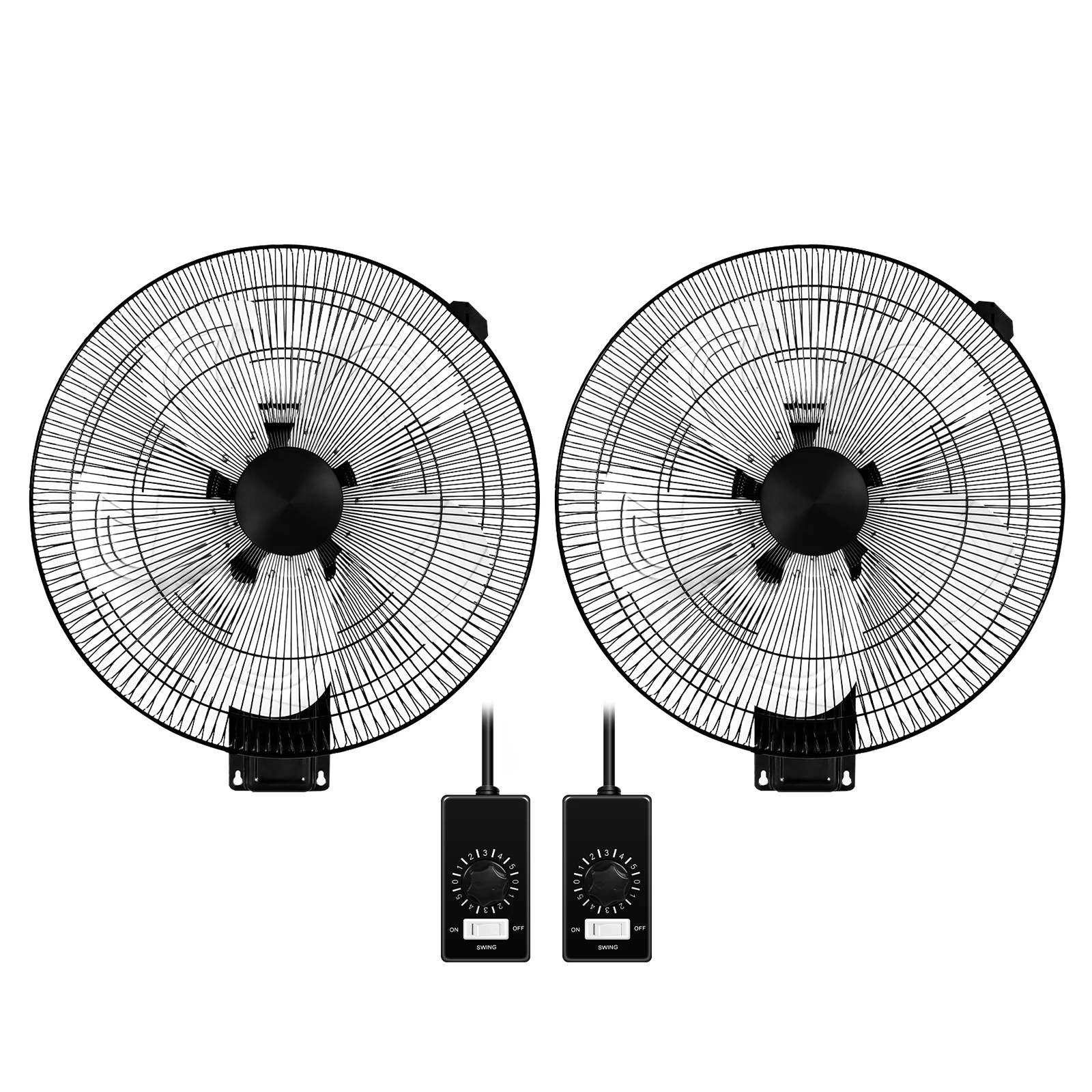 YYHC-18 Inch Digital Wall Mount Fan with Remote Control 3 Speed-3 Oscillating Modes-72 Inches Power Cord