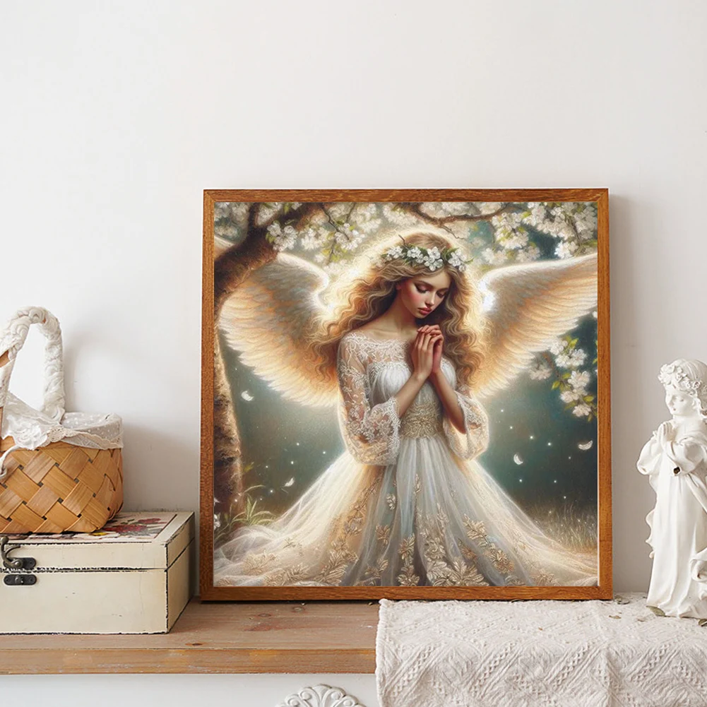 5D DIY Full Round Drill Diamond Painting Praying Angel Kit Home