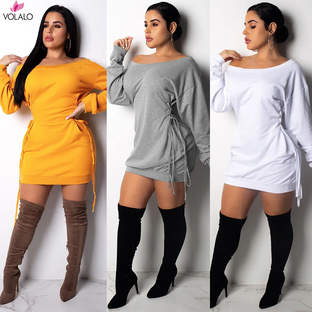 VOLALO Women Cloak Sleeve Dress Party Dress Runched Long Sleeve  Slim Fit Club Bodycon Mini Dress