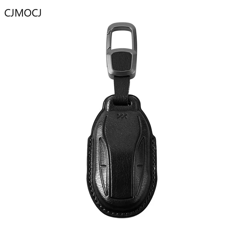 For 2023 IM LS7 LS6 L7 Key Case Cover Bag, Genuine Leather Car Key Fob Shell, Luxury Smart Keychain，IM Motors Accessories