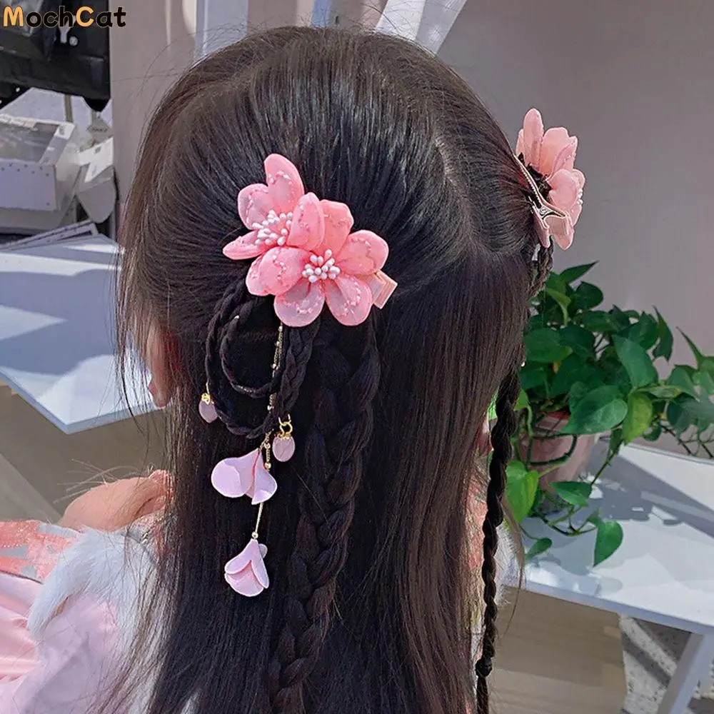 

Style Hair Clip Tassels Girl Hair Accessories Red Child Hair Accessories New Year Headdress Baby Wig Hairpin Bow Hair Clip