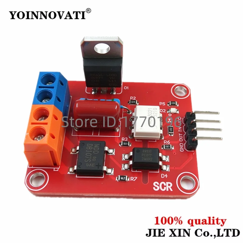 SCR BTA16 16A Triac AC Switch Module, Zero-Crossing Detection, Dimmable, 3.3V-5V Logic Compatible