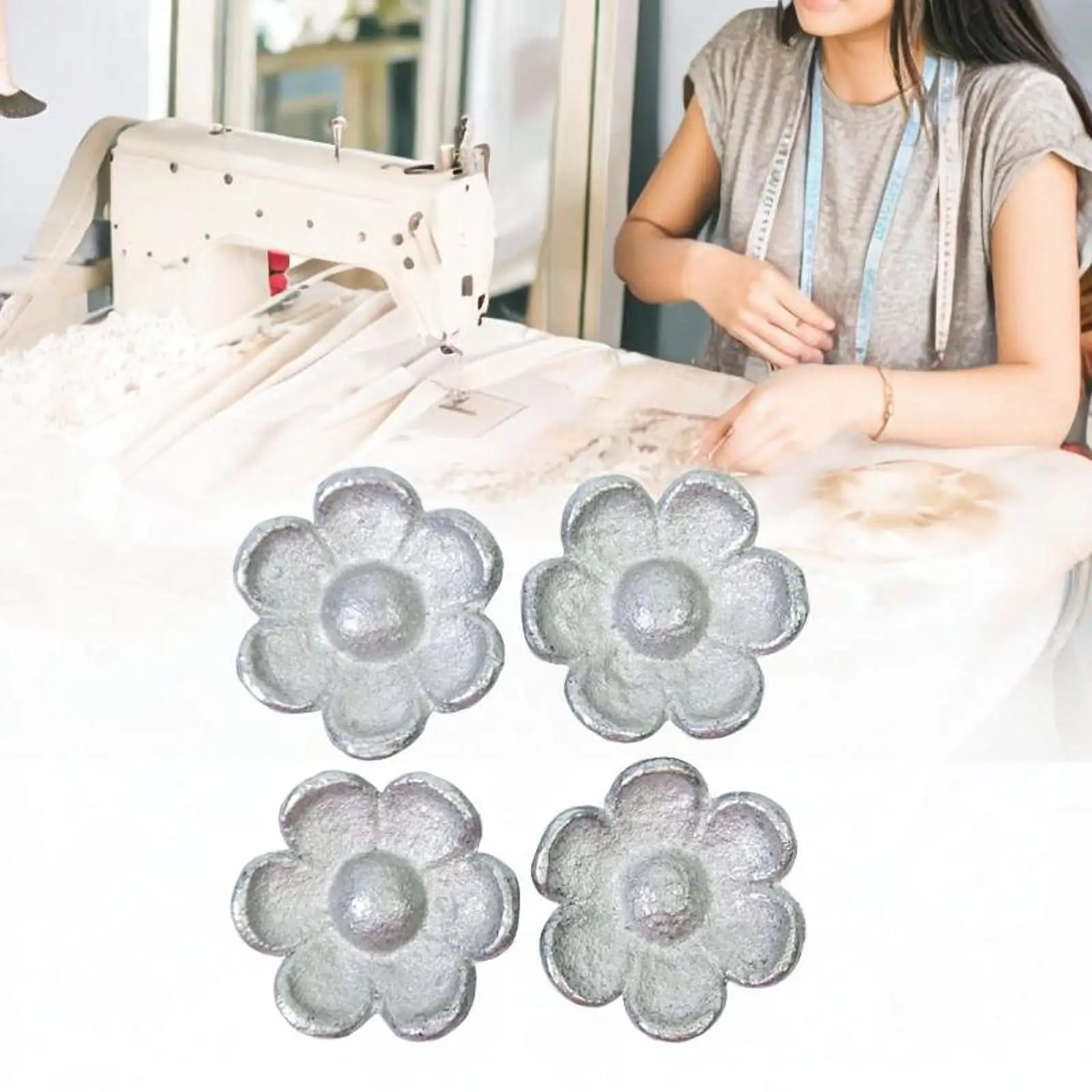 4 Pieces Iron Pattern Weights Sewing Tools Convenient Flower Shape Paperweight Fabric Pattern Cloth Weights for Tailoring