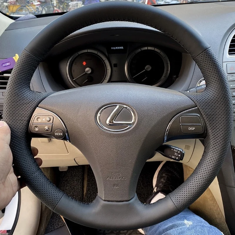 

For Lexus ES240 ES250 ES350 Hand-stitched Braid Leather Steering Wheel Cover Non-slip Auto Interior Accessories Steering Wrap