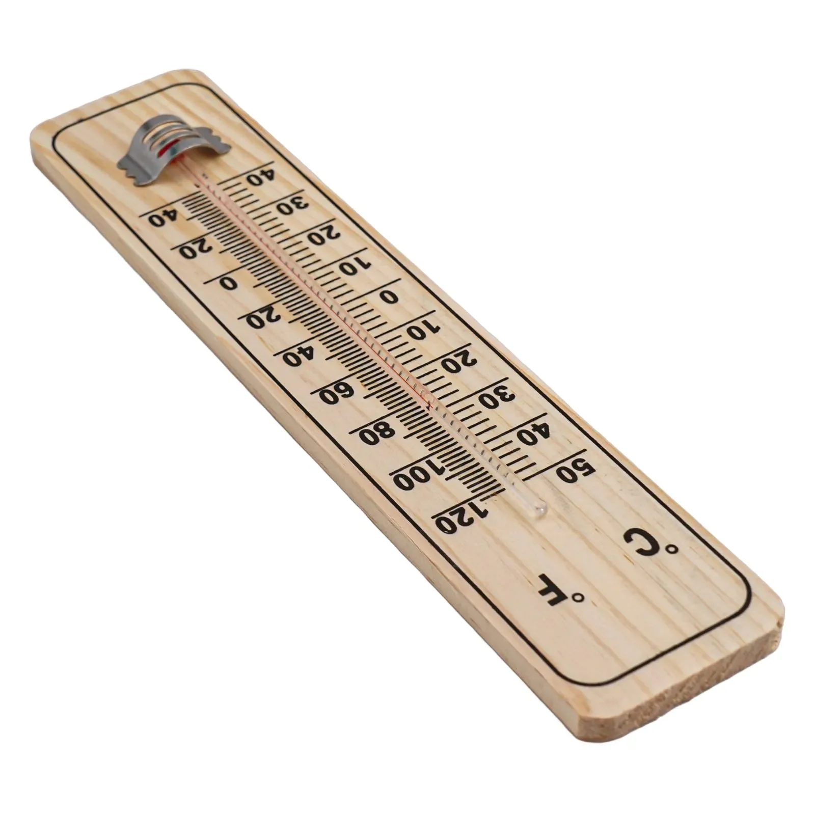 Exquisite Wall Thermometer Tool 22cm × 5cm Hanging Hole Indoor Outdoor Outdoor Thermometer Thermometer Wood+glass