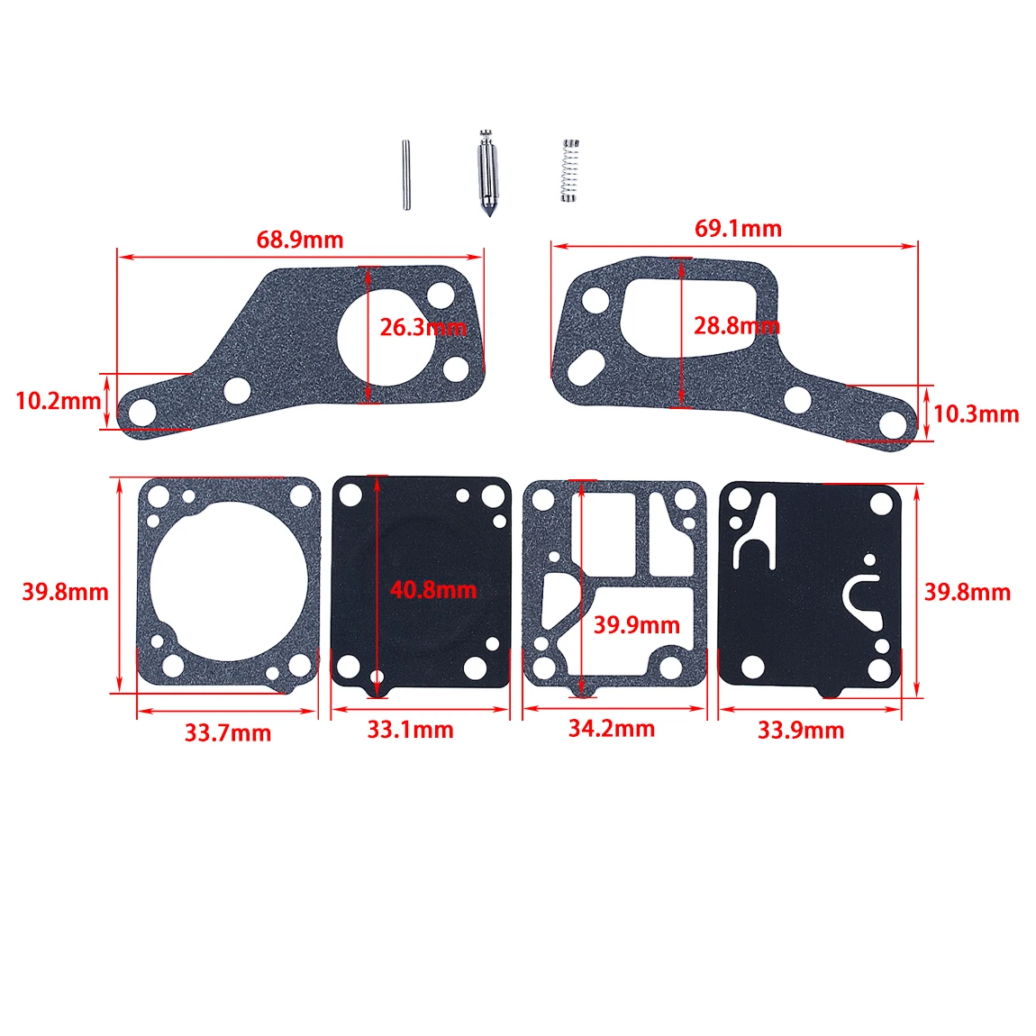 Carburetor Gasket Repair Kit Fit for McCulloch Mini Mac 110 120 130 140 Chainsaw Replacement Parts for Zama RB19 M1 M7
