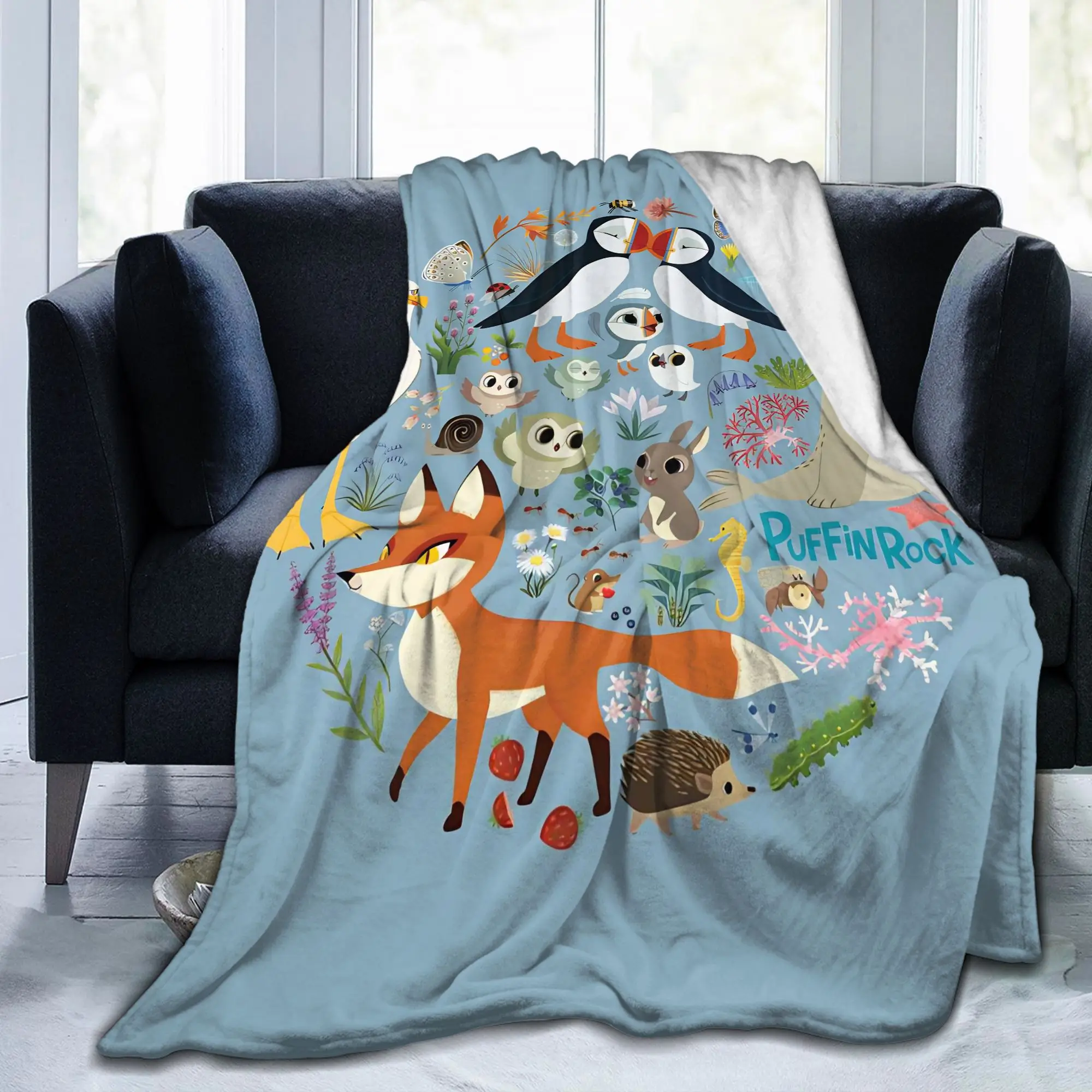 Puffin Rock Oona Baba Blankets Fleece Cartoon TV Watercolor Soft Throw Blanket for Bedding Throws Quilt Multi-function