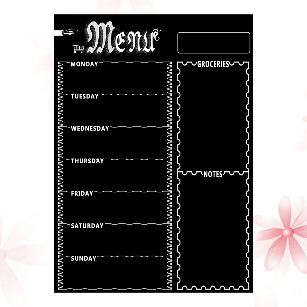 1 قطعة ملصق ثلاجة مخطط أسبوعي مغناطيسي لوحة مسح جاف 9 لوحة بيضاء شبكية لمنظم جدول قائمة المهام باللون الأسود