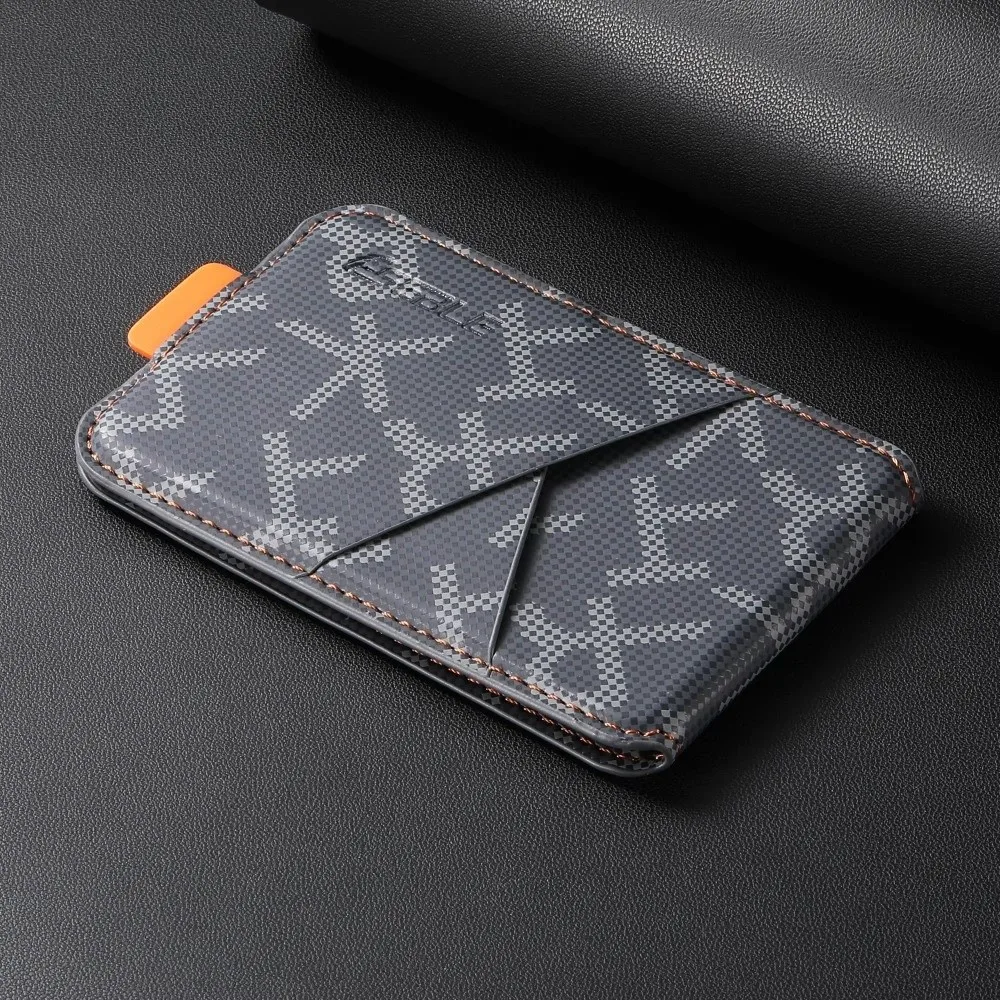 Magnet Card Holder Faux Leather Built-in Stand Magnetic Phone Wallet RFID Anti-Skimming Printed Pattern Stand Wallet Holder