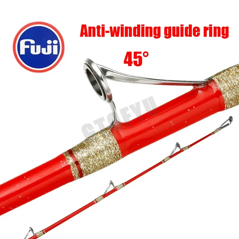 1.65M 1.80M 1.98M Casting Spining Fishing Rod 50kg Straight Butt Deep Sea Superhard Throwing shot Rod Ocean Boat Trolling Rod